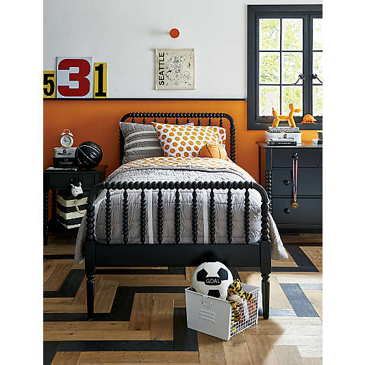 Jenny Lind Black Wood Spindle Kids Twin Bed