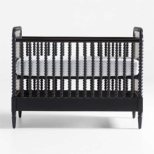 Jenny Lind Black Wood Spindle Convertible Baby Crib