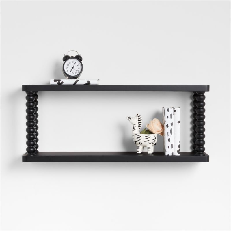 Jenny Lind Kids Black Wood Spindle Wall Shelf - image 0 of 5