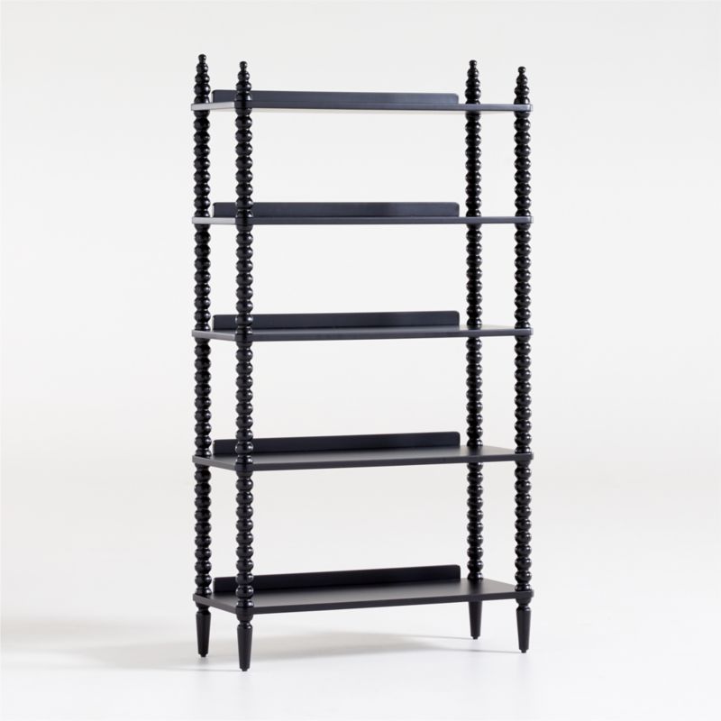 Jenny Lind Black Wood Spindle 5-Shelf Bookcase - image 2 of 9