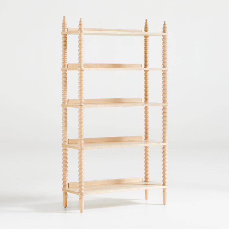 Jenny Lind Maple Wood Spindle 5-Shelf Bookcase