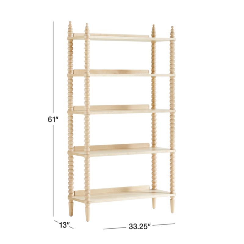 Jenny Lind Maple Wood Spindle 5-Shelf Bookcase