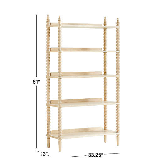 Jenny Lind Maple Wood Spindle 5-Shelf Bookcase