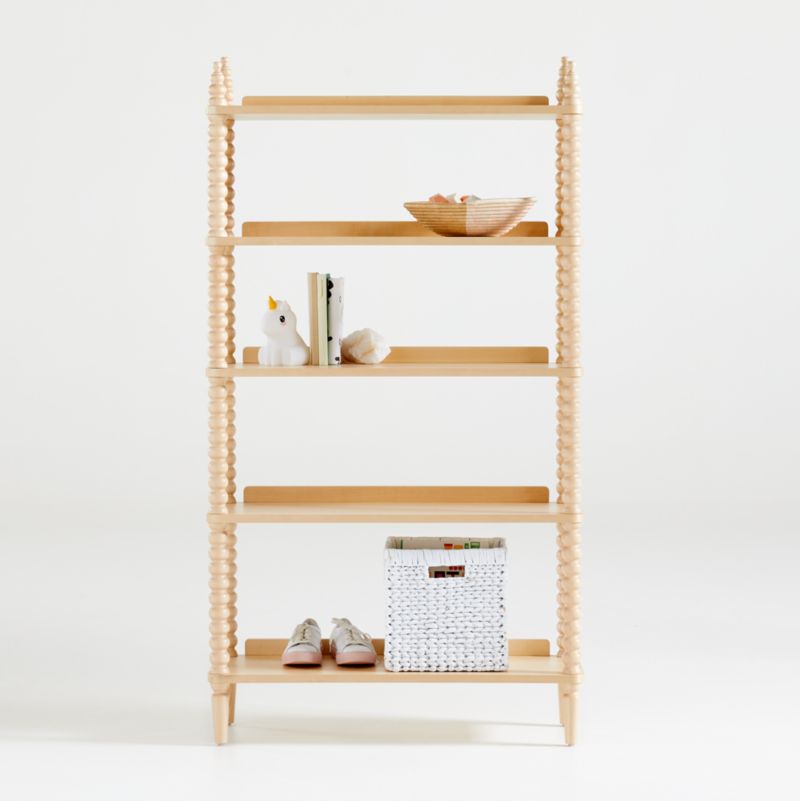 Jenny Lind Maple Wood Spindle 5-Shelf Kids Bookcase + Reviews | Crate & Kids