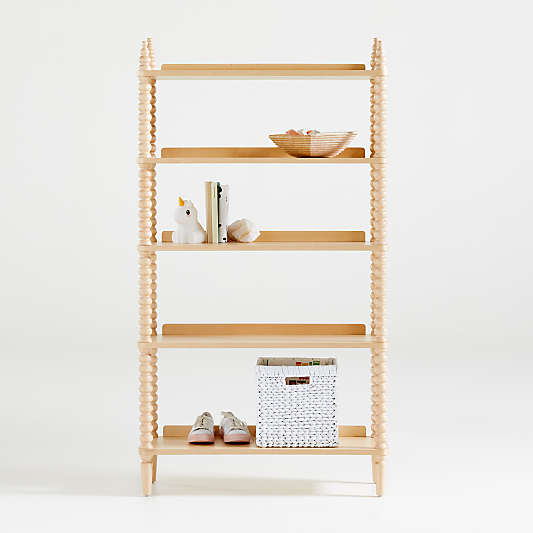 Jenny Lind Maple Wood Spindle 5-Shelf Bookcase