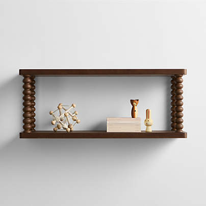 Jenny Lind Deep Brown Wood Kids Wall Shelf