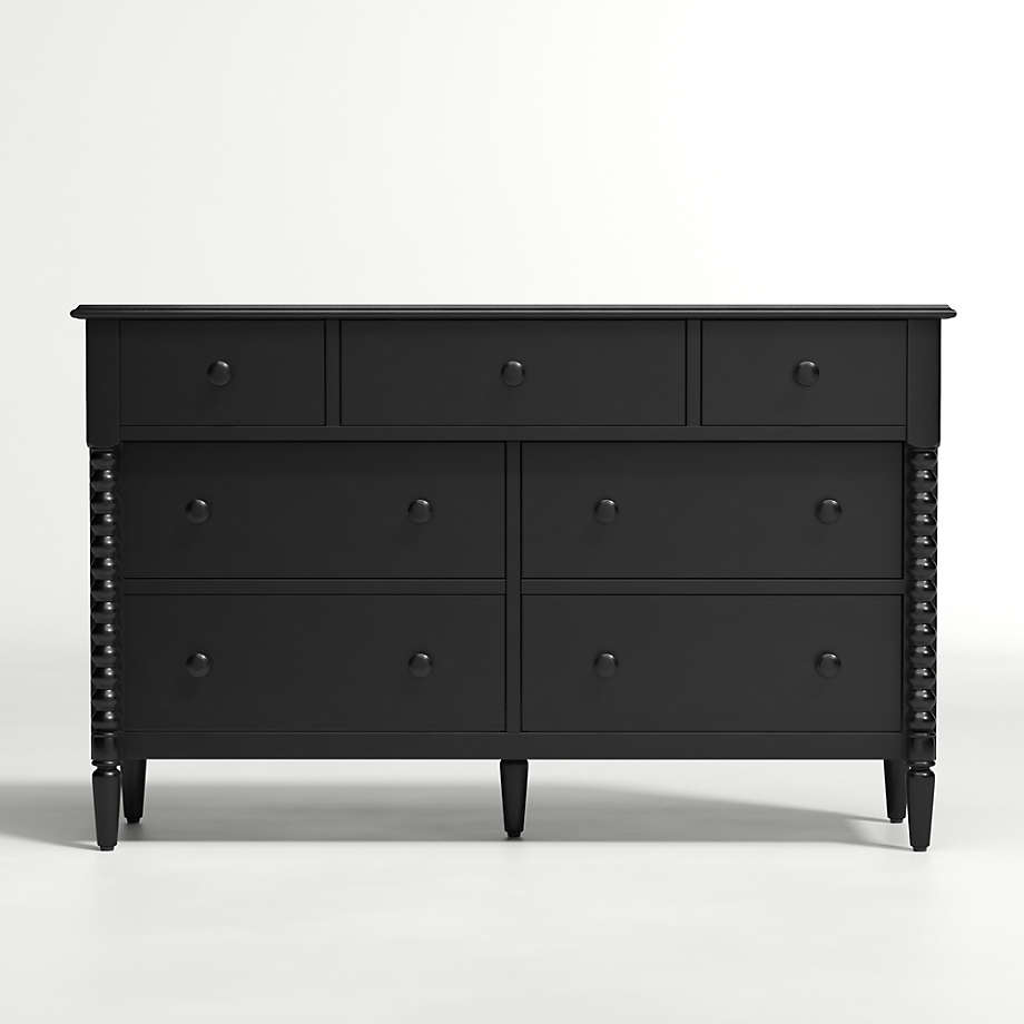 Jenny Lind Black Spindle Wood 7Drawer Wide Kids Dresser + Reviews