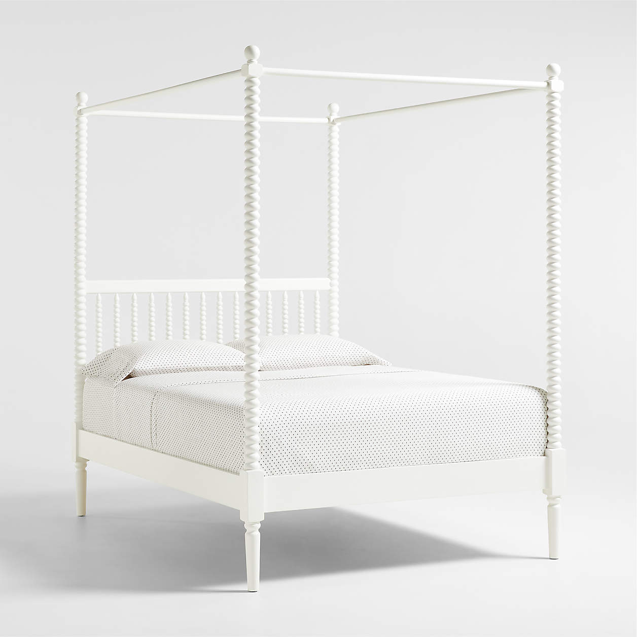 Jenny Lind White Wood Spindle Kids Canopy Full Bed + Reviews | Crate & Kids