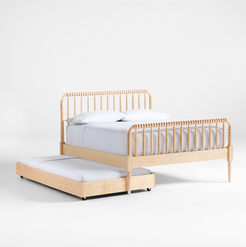 Jenny Lind Maple Wood Spindle Kids Full Bed with Trundle - image 0 of 4