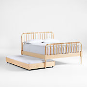 Jenny Lind Maple Wood Spindle Kids Full Bed with Trundle