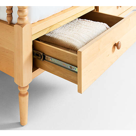 Jenny Lind Maple Wood Spindle Kids Storage Bed