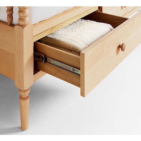 Jenny Lind Maple Wood Spindle Kids Storage Bed