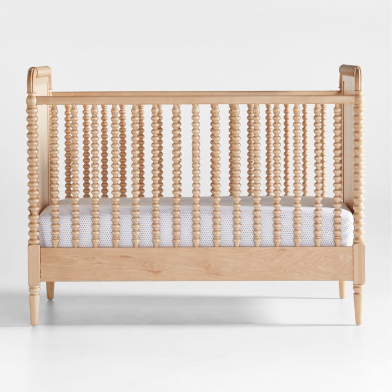 Jenny Lind Maple Wood Spindle Convertible Baby Crib with Toddler Bed Rail