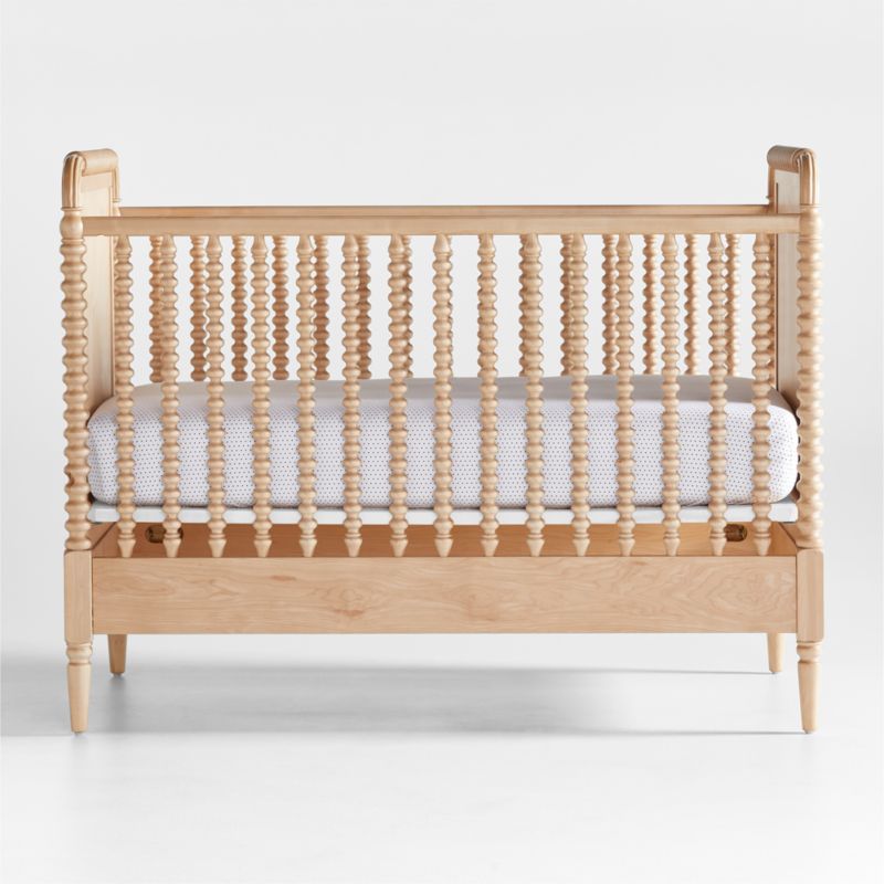 Jenny Lind Maple Wood Spindle Convertible Baby Crib with Toddler Bed Rail