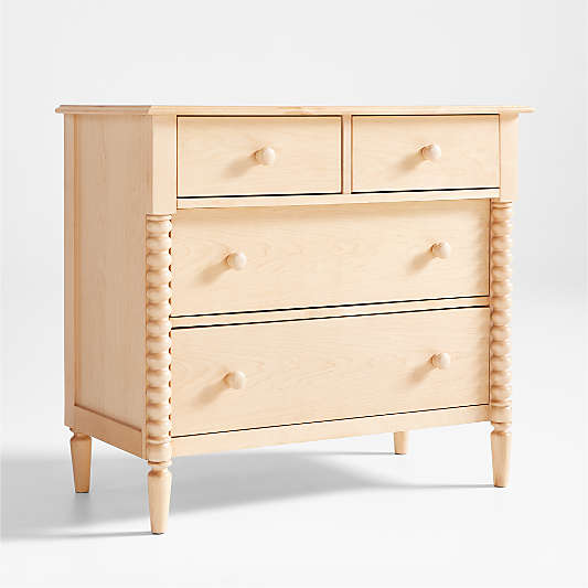 Jenny Lind Maple Wood Narrow 4-Drawer Kids Dresser