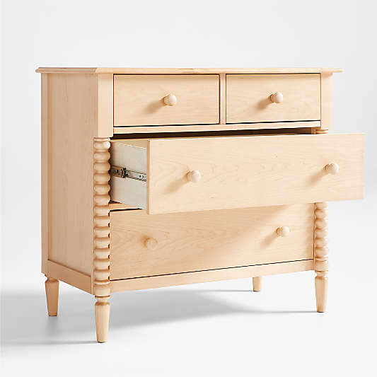 Jenny Lind Maple Wood Narrow 4-Drawer Kids Dresser