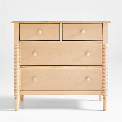 Jenny Lind Maple Wood Narrow 4-Drawer Kids Dresser