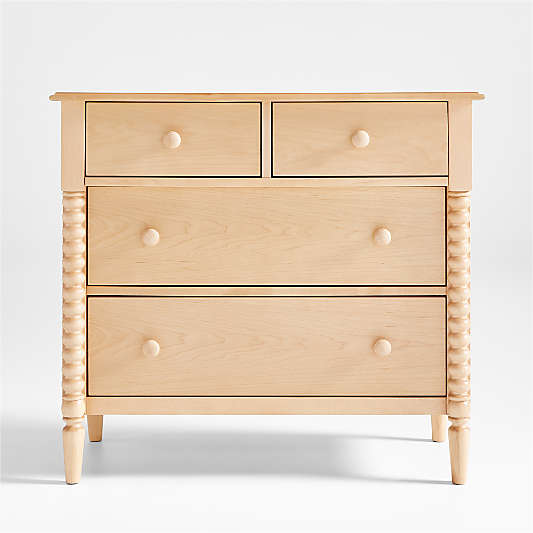 Jenny Lind Maple Wood Narrow 4-Drawer Kids Dresser