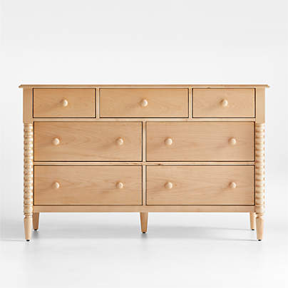 Jenny Lind Maple Wood Wide 7-Drawer Kids Dresser