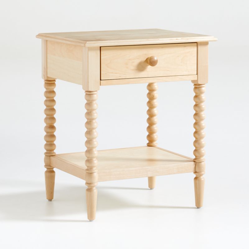 Jenny Lind Maple Wood Spindle Kids Nightstand with Drawer