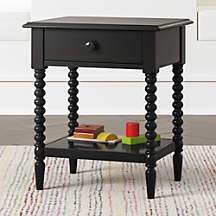 Jenny Lind Black Wood Spindle Kids Nightstand with Drawer + Reviews ...