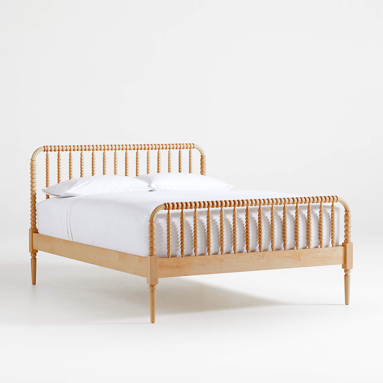 Jenny Lind Maple Wood Spindle Queen Kids Bed Frame + Reviews Crate
