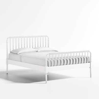 Jenny Lind White Wood Spindle Kids Queen Bed