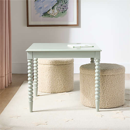 Jenny Lind Sage Green Wood Square Kids Play Table