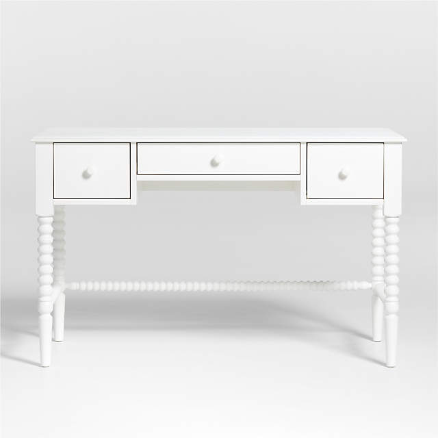 white spindle leg desk