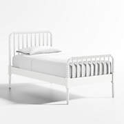 Waveland Ivory and Natural Stripe Upholstered Kids Twin Bed