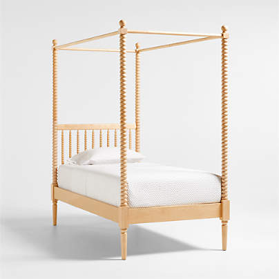 Jenny Lind Maple Wood Spindle Kids Canopy Twin Bed