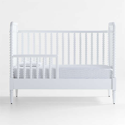 Jenny Lind White Wood Spindle Convertible Baby Crib with Toddler Bed Rail