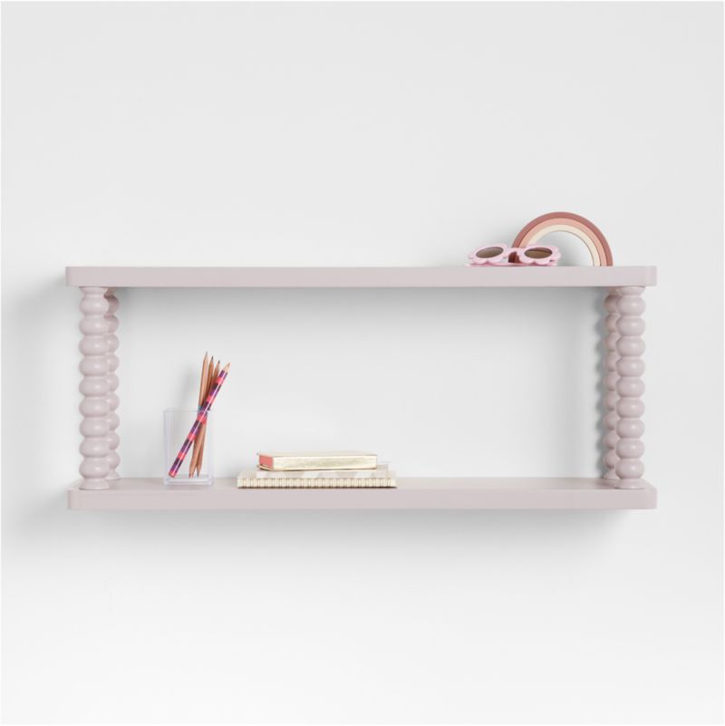 Jenny Lind Kids Violet Wood Spindle Wall Shelf