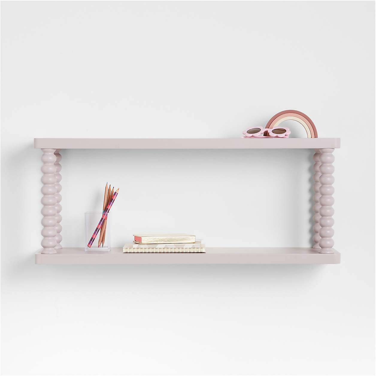 Jenny Lind Kids Violet Wood Spindle Wall Shelf + Reviews | Crate & Kids