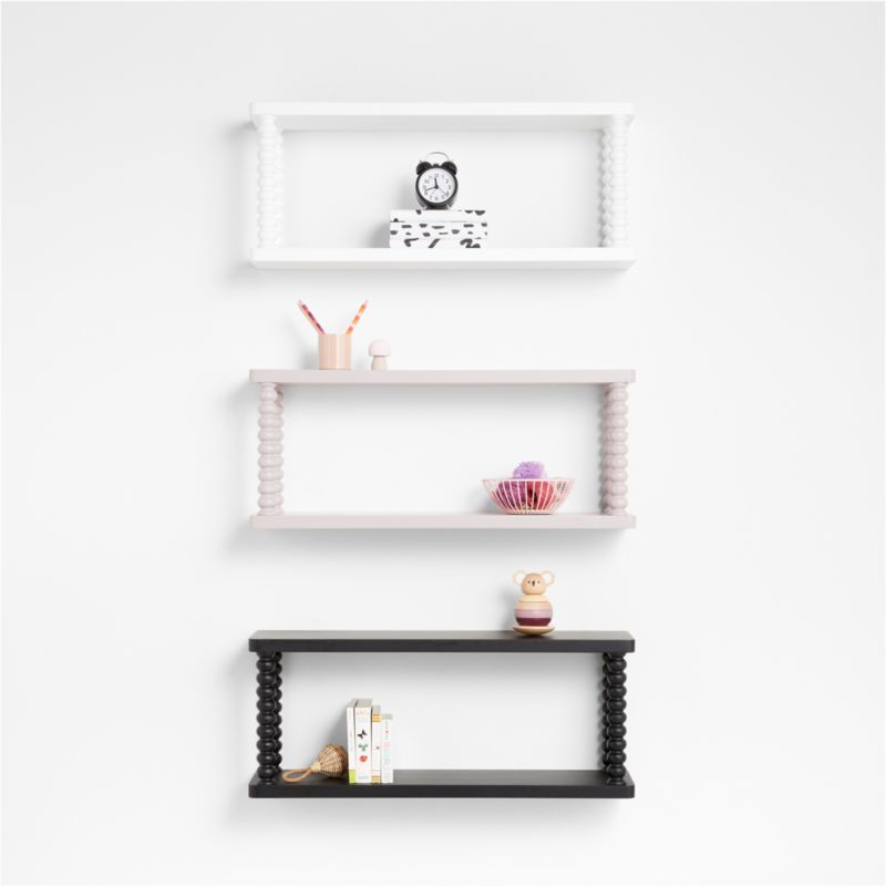 Jenny Lind Kids Black Wood Spindle Wall Shelf - image 2 of 5