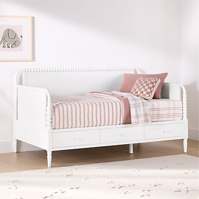 View Jenny Lind White Wood Spindle Kids Daybed With Storage details