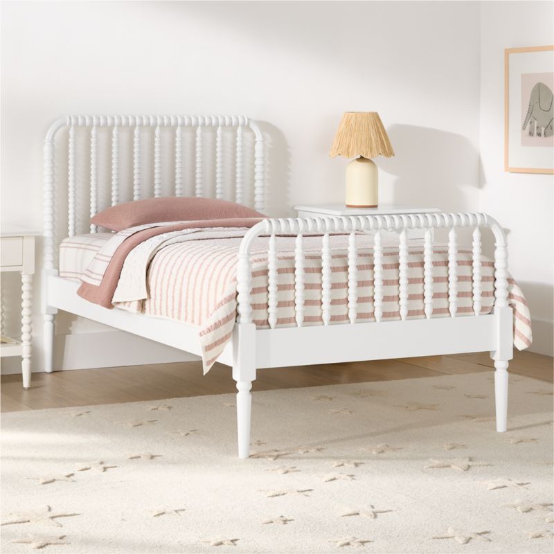 Jenny Lind White Wood Spindle Kids Queen Bed - image 2 of 13