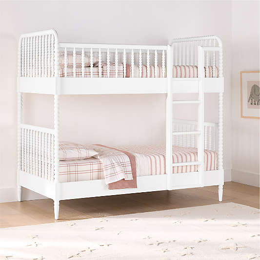 Jenny Lind White Wood Spindle Kids Twin Bunk Bed