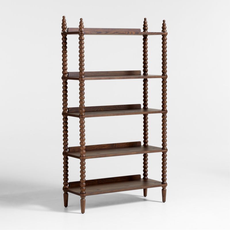 Jenny Lind Deep Brown Wood Spindle 5-Shelf Bookcase - image 2 of 5