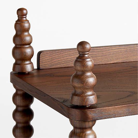 Jenny Lind 33" Deep Brown Wood Spindle 5-Shelf Tall Kids Bookcase