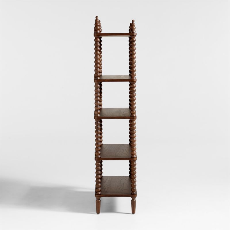 Jenny Lind Deep Brown Wood Spindle 5-Shelf Bookcase - image 3 of 5