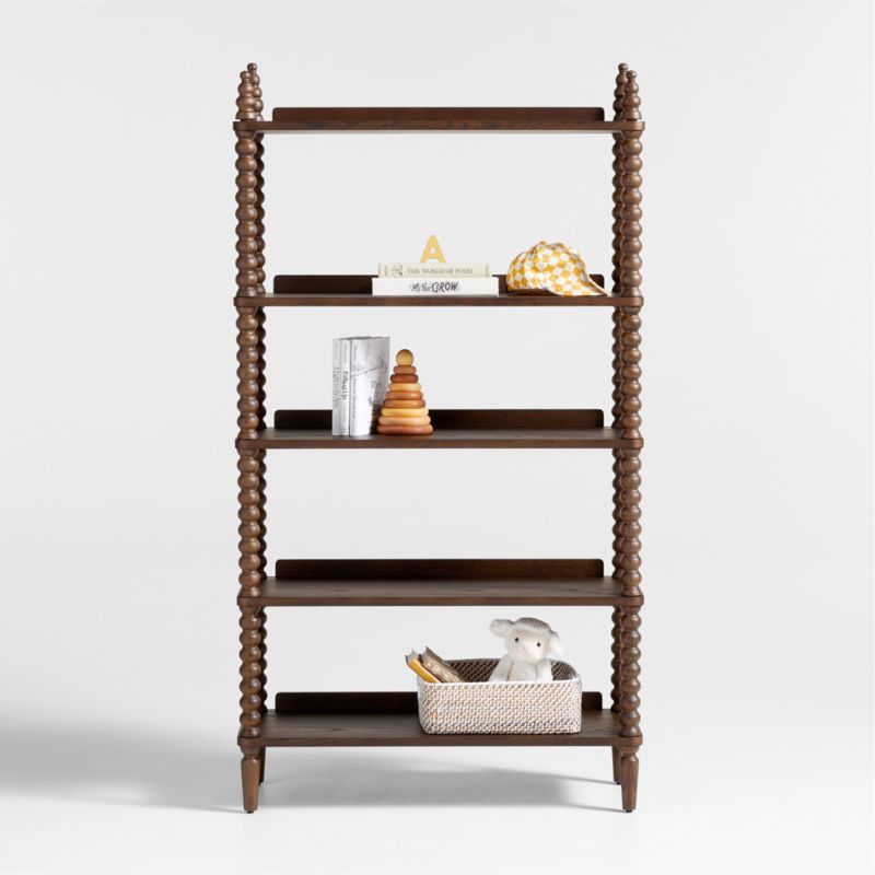 Jenny Lind Deep Brown Wood Spindle 5-Shelf Bookcase - image 0 of 5