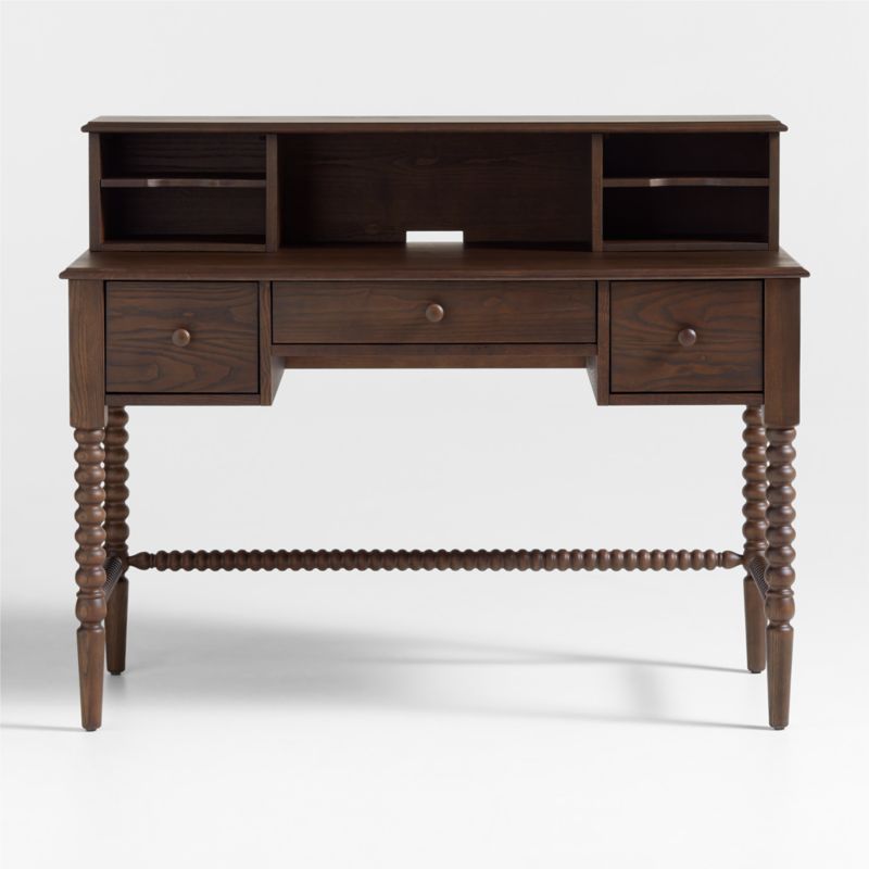 Jenny Lind Dark Ash Wood Kids Desk Hutch