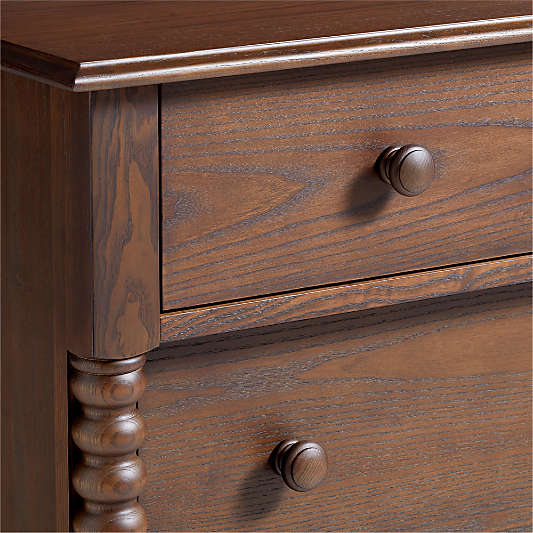 Jenny Lind Deep Brown Wood Narrow 4-Drawer Kids Dresser