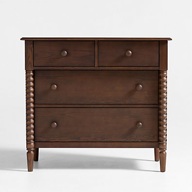 View Jenny Lind 37" Deep Brown Wood Narrow 4-Drawer Kids Dresser details