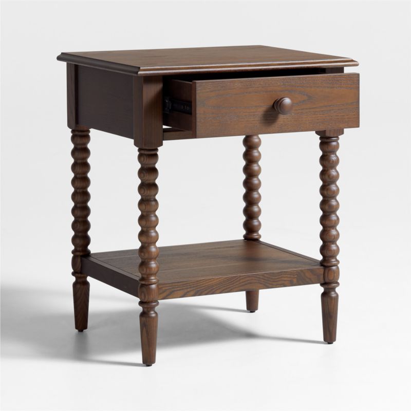 Set of 2 Jenny Lind Deep Brown Wood Spindle Kids Nightstand with Drawer - image 4 of 6