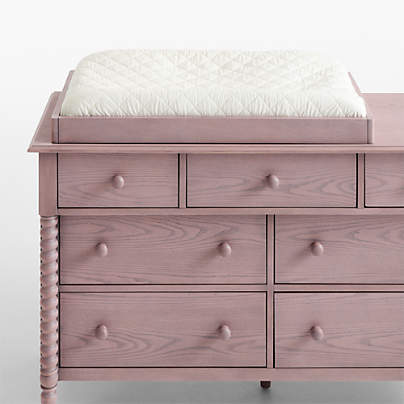 Jenny Lind Dyed Lilac Rose Wood Baby Changing Table Topper