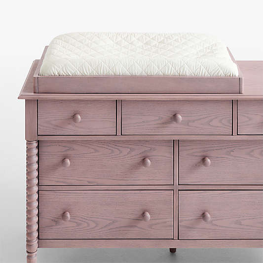 Jenny Lind Dyed Lilac Rose Wood Baby Changing Table Topper