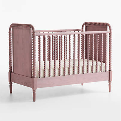 Jenny Lind Heirloom Dyed Lilac Rose Wood Convertible Baby Crib