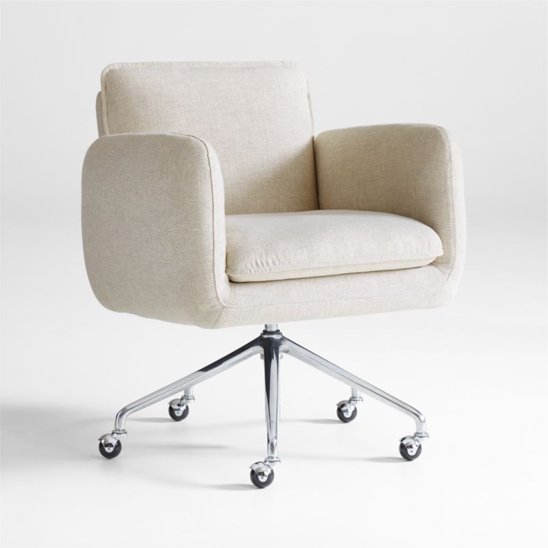 Jens Plush Ivory Office Chair - image 4 of 9